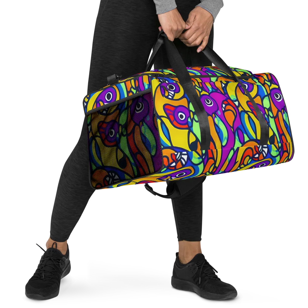 Kaleido Fish on Duffle Bag — Right Front