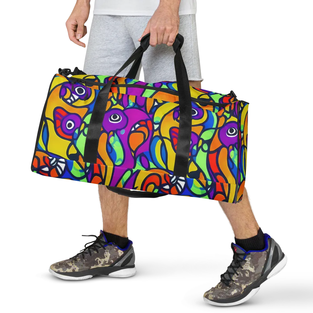 Kaleido Fish on Duffle Bag — Front