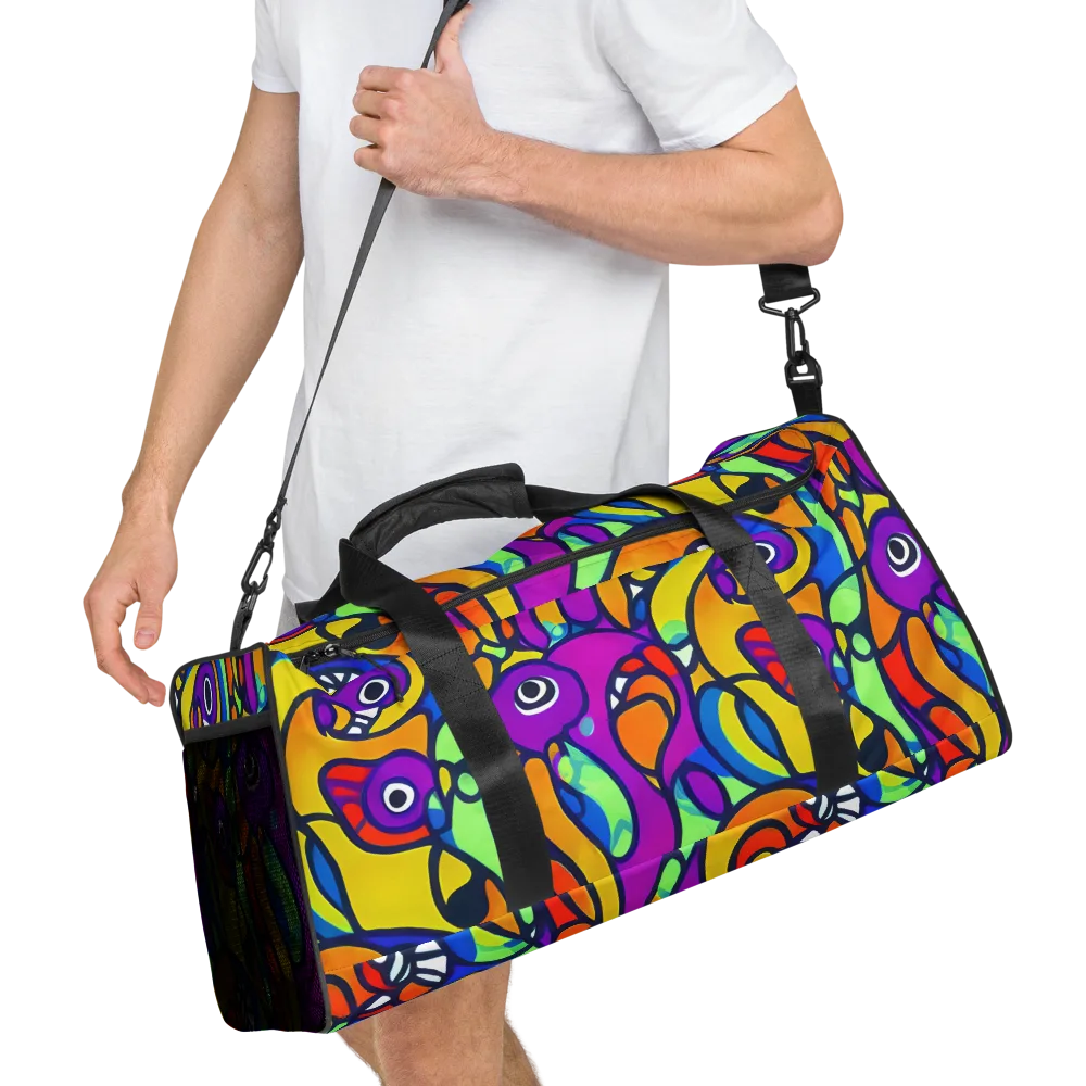 Kaleido Fish on Duffle Bag — Right Front