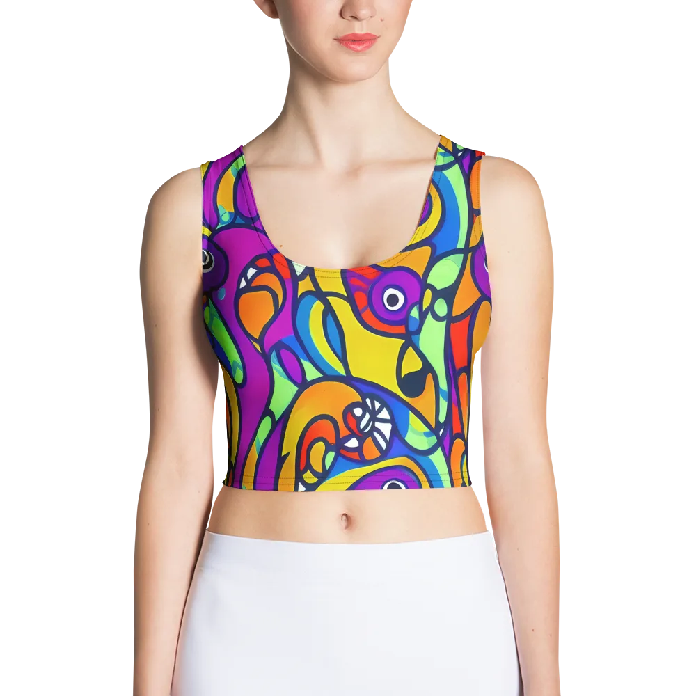 Kaleido Fish on Crop Top — Front