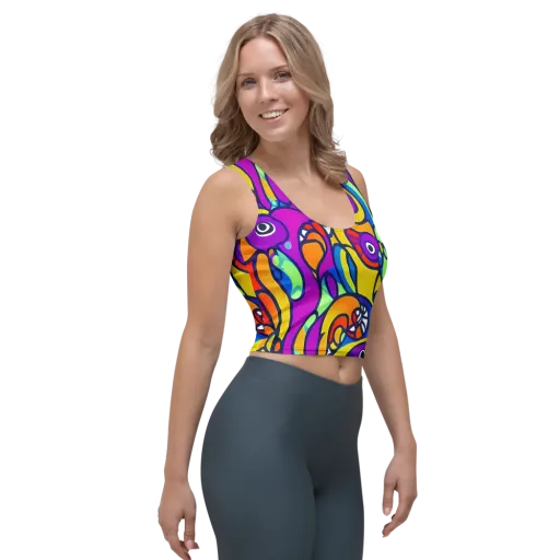 Kaleido Fish on a Crop Top