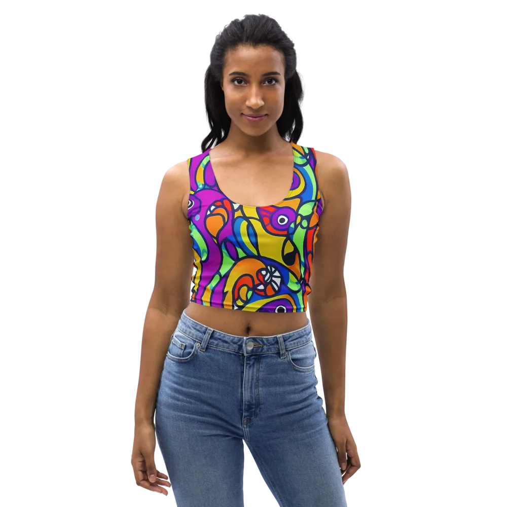 Kaleido Fish on Crop Top — Front
