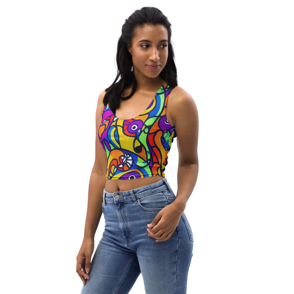 Kaleido Fish on Crop Top — Left Front