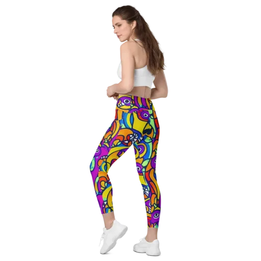 Kaleido Fish on a Leggings with Pockets