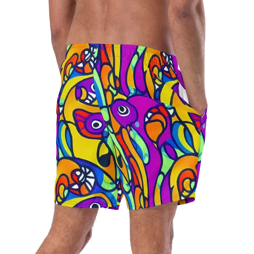 Kaleido Fish on a Swim Trunks