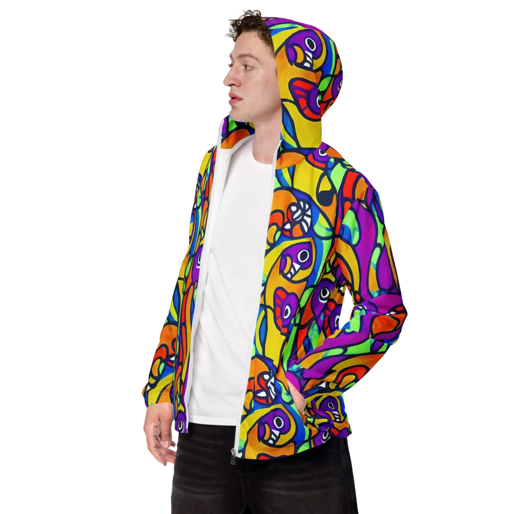 Kaleido Fish on Men's Windbreaker — Left Front
