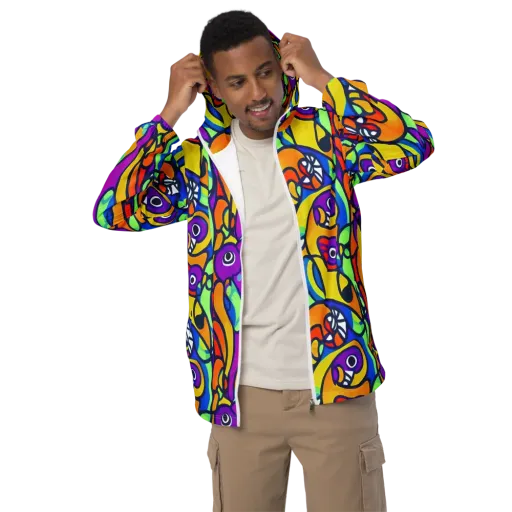 Kaleido Fish on a Men's Windbreaker