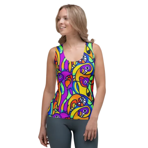 Kaleido Fish on a Women's Tank Top