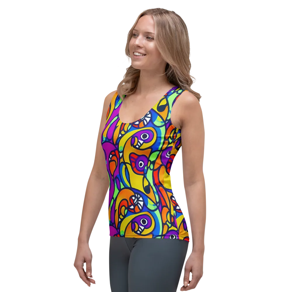 Kaleido Fish on Women's Tank Top — Left Front