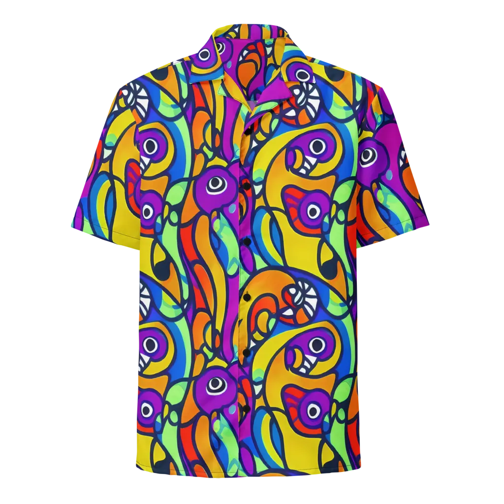 Kaleido Fish on Button Shirt — Front