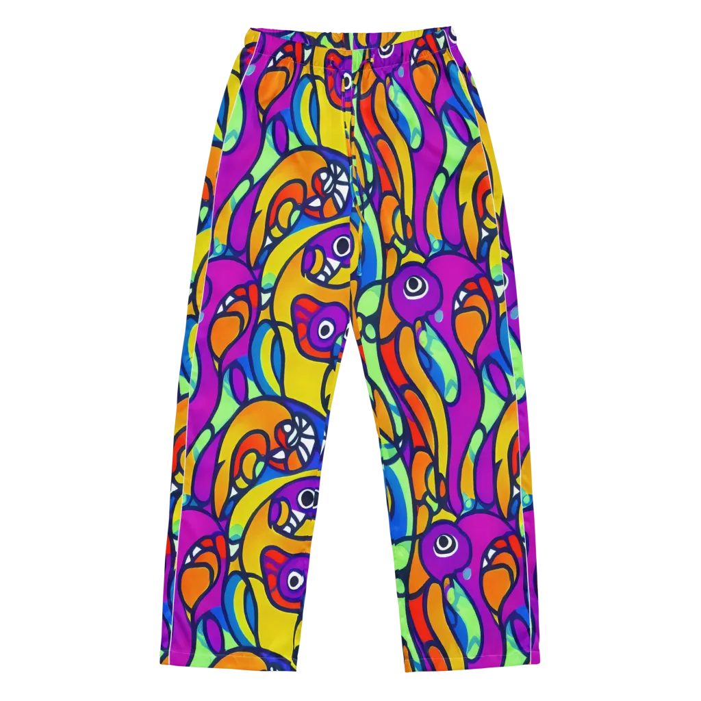 Kaleido Fish on Women's Pajama Pants — Front