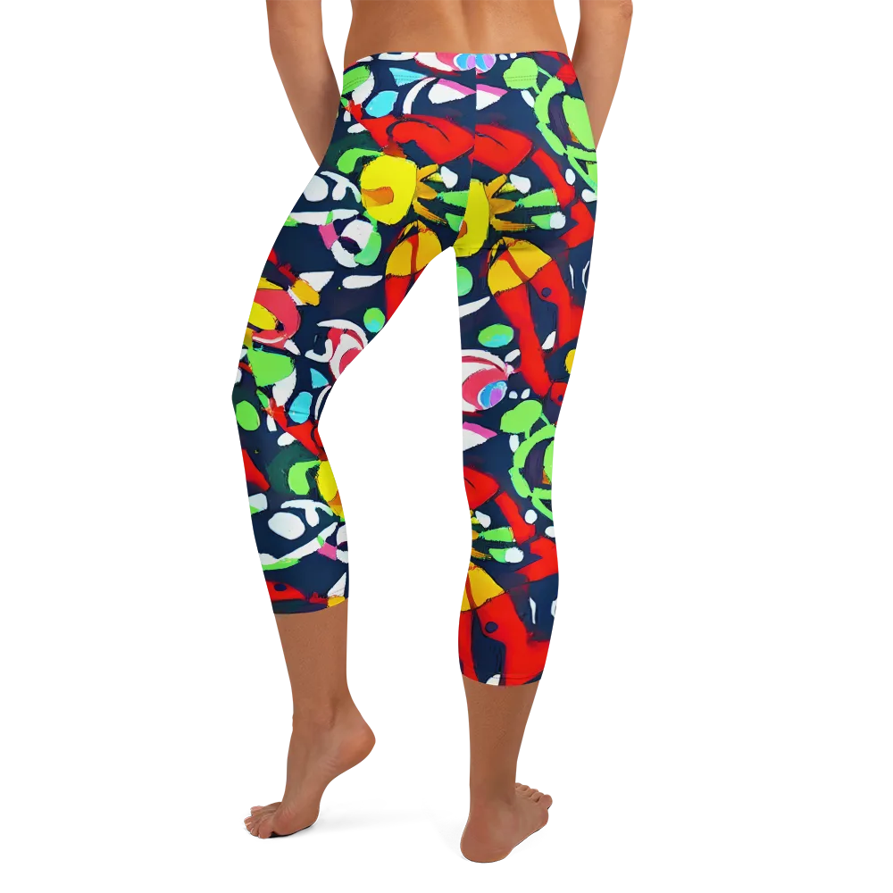 Chagall's Dream on Capri Leggings — Back