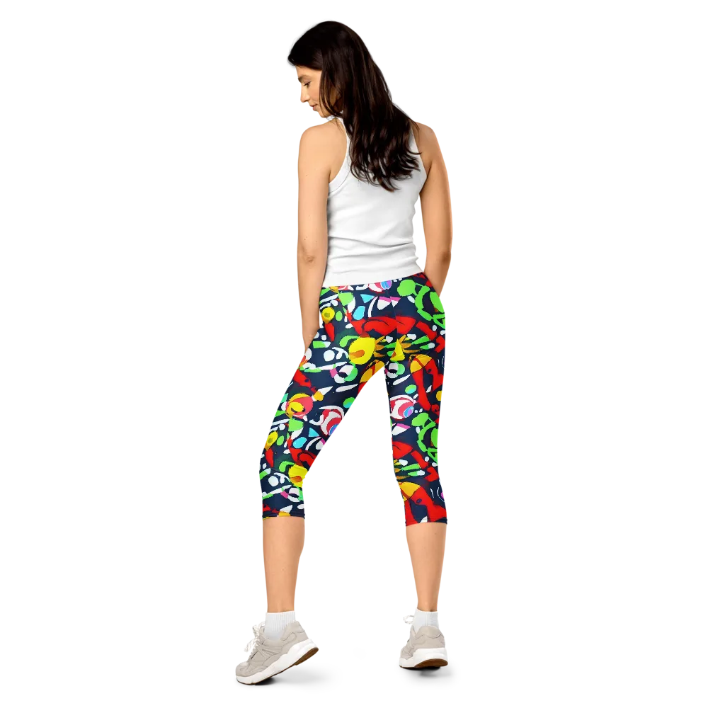 Chagall's Dream on Capri Leggings — Back