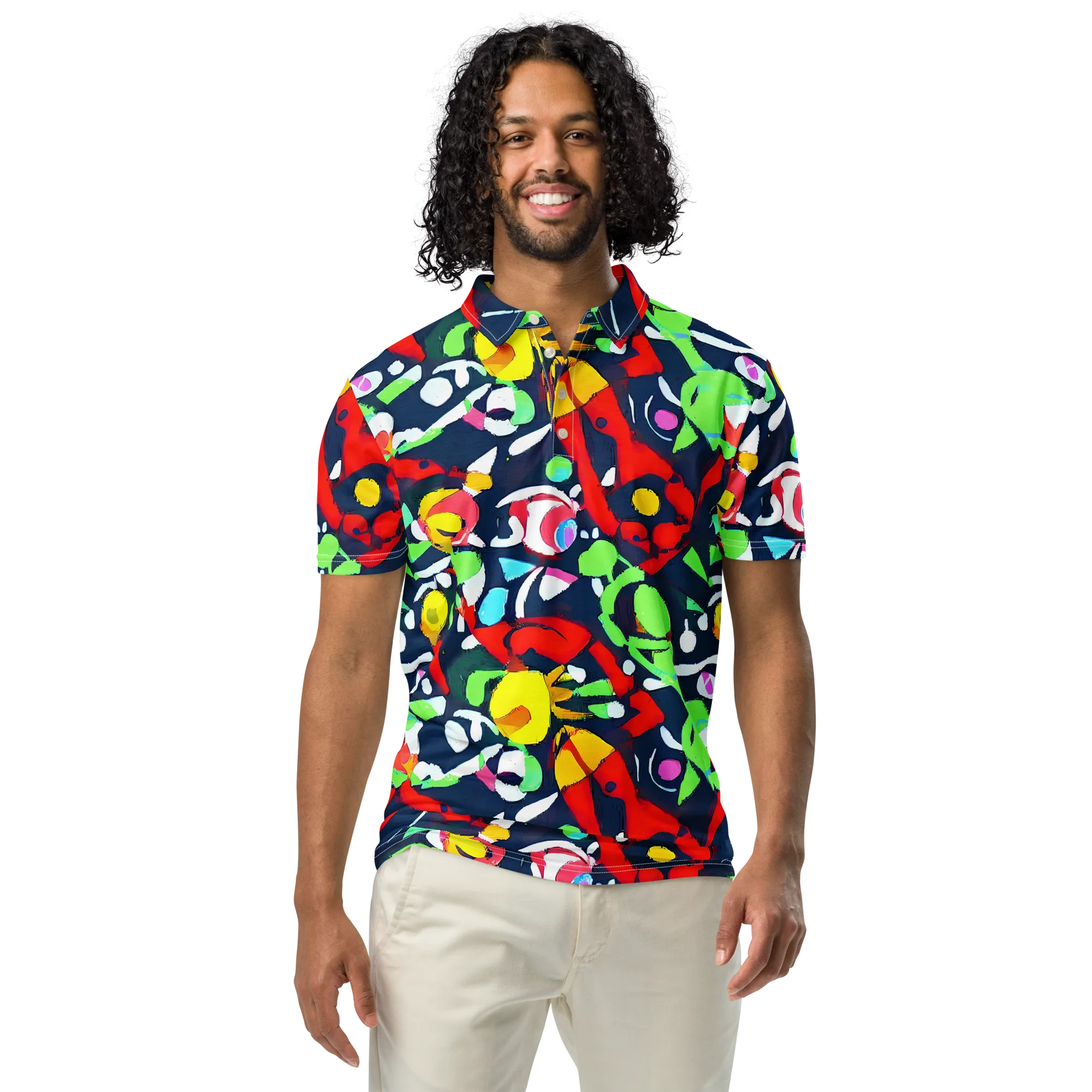 Chagall's Dream on Men's Slim Fit Polo Shirt — Front