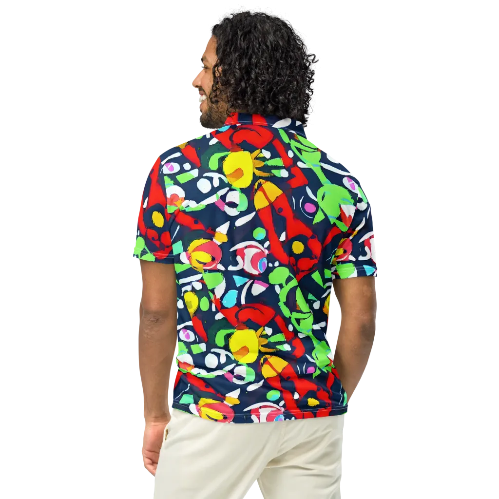 Chagall's Dream on Men's Slim Fit Polo Shirt — Back