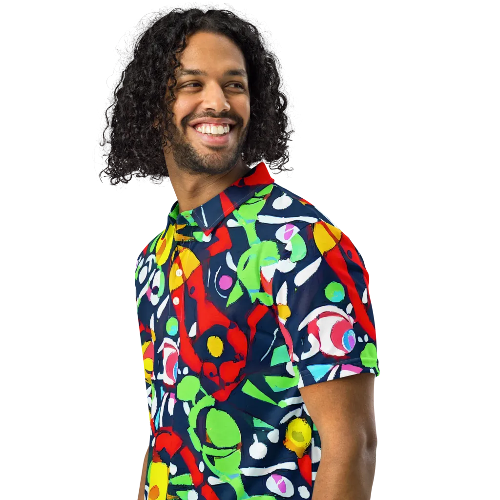 Chagall's Dream on Men's Slim Fit Polo Shirt — Left Front