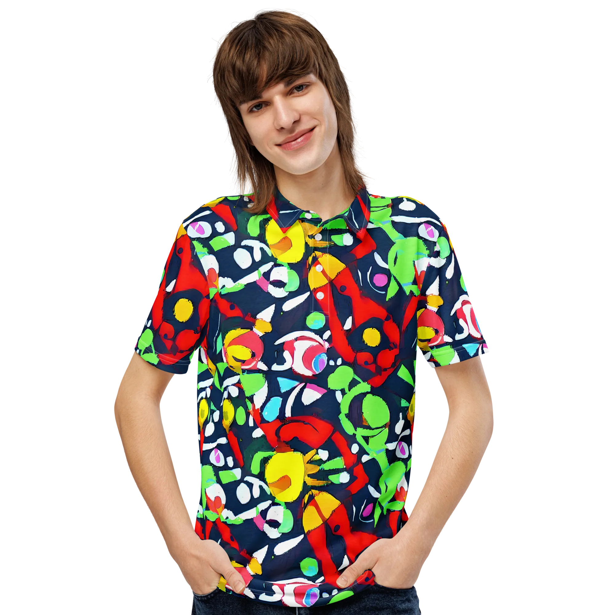 Chagall's Dream on Men's Slim Fit Polo Shirt — Front