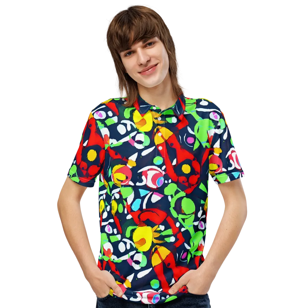 Chagall's Dream on Men's Slim Fit Polo Shirt — Front