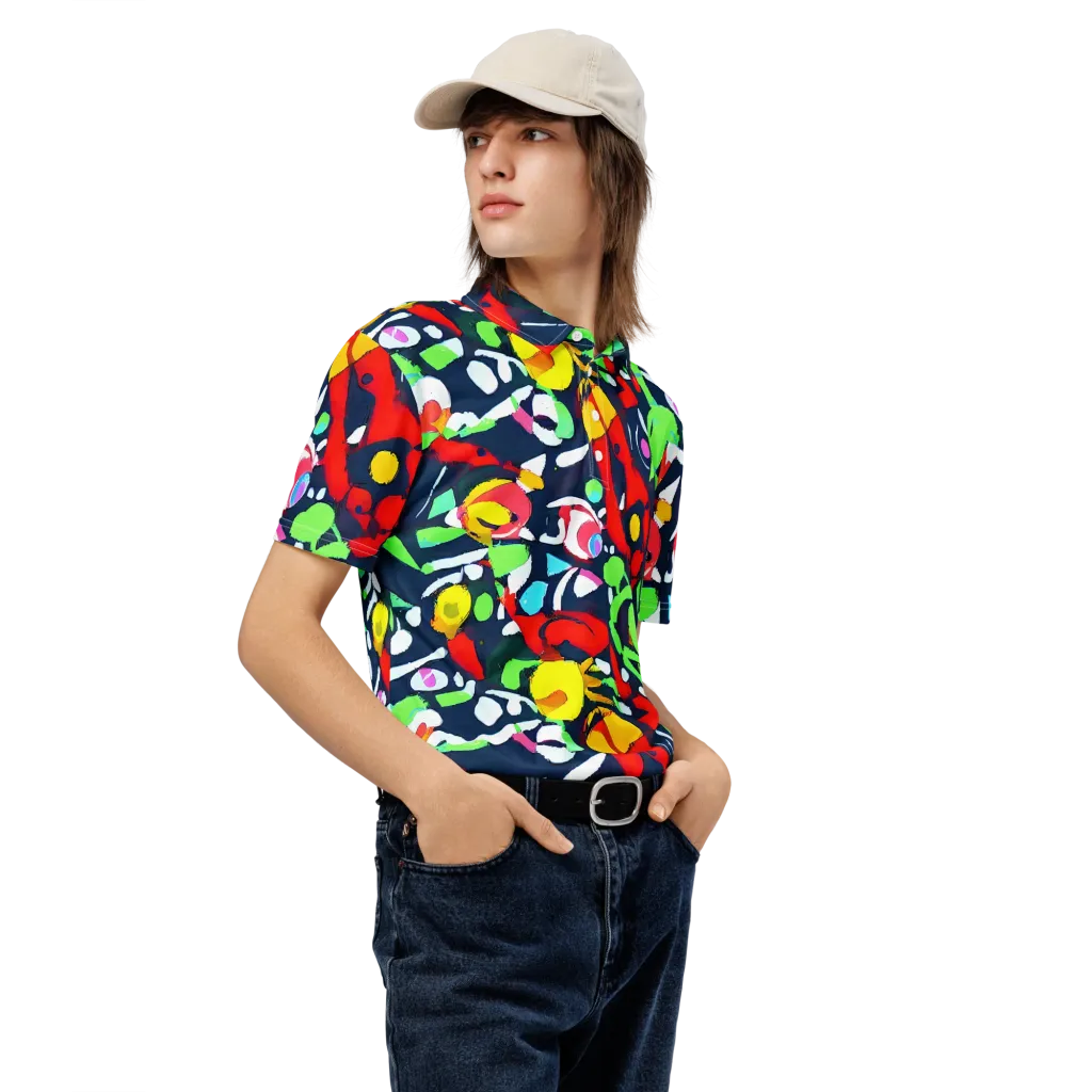 Chagall's Dream on Men's Slim Fit Polo Shirt — Right Front