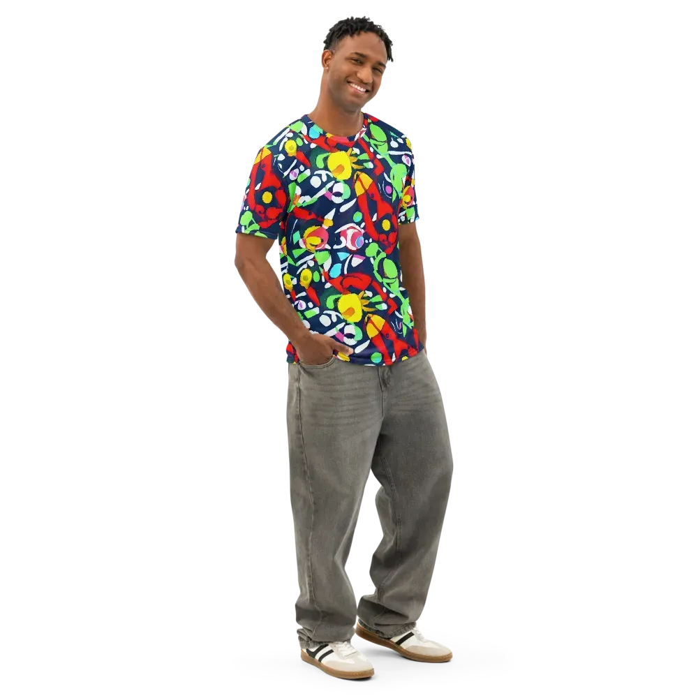 Chagall's Dream on Men's Cotton Crew Neck T-Shirt — Right Front