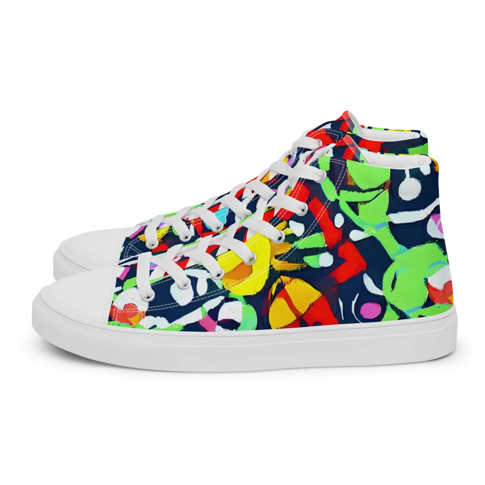 Chagall's Dream on Men's High Top Canvas Shoes — Left