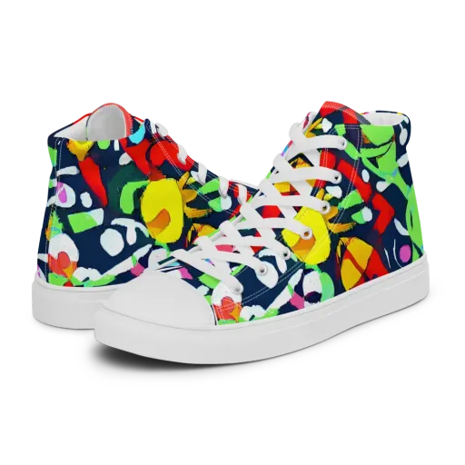 Chagall's Dream on a Men's High Top Canvas Shoes