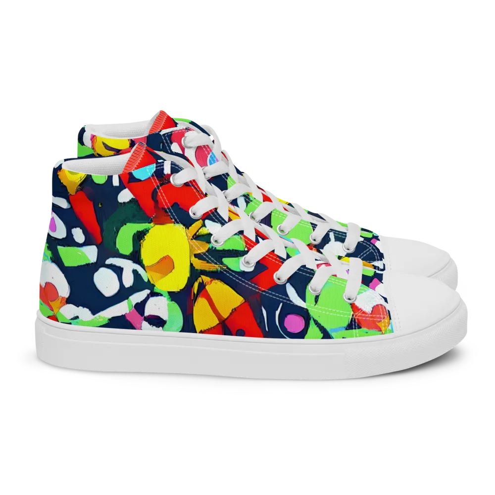 Chagall's Dream on Women's High Top Canvas Shoes — Right
