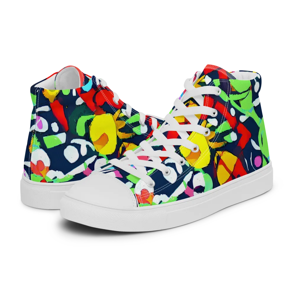 Chagall's Dream on Women's High Top Canvas Shoes — Left