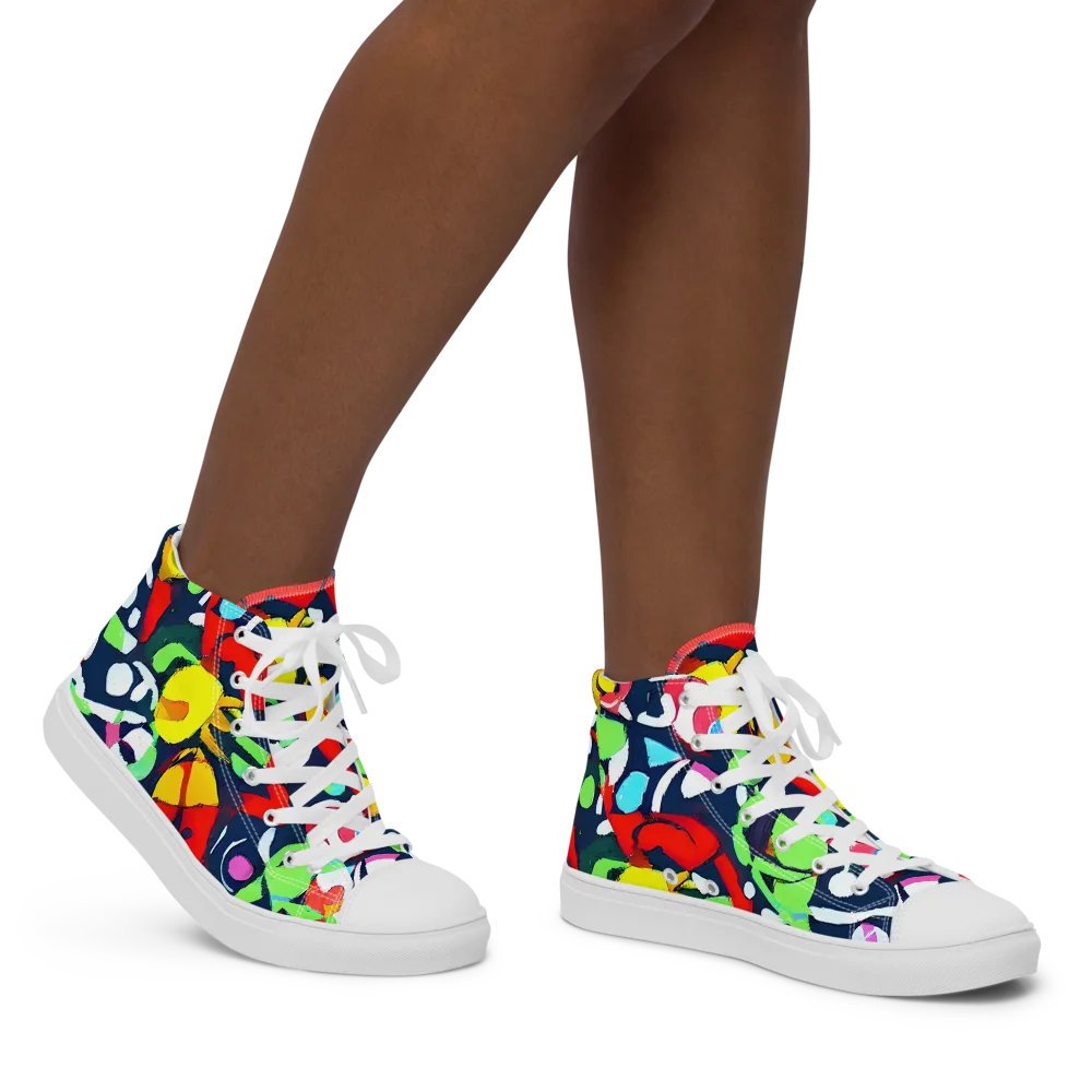 Chagall's Dream on Women's High Top Canvas Shoes — Right