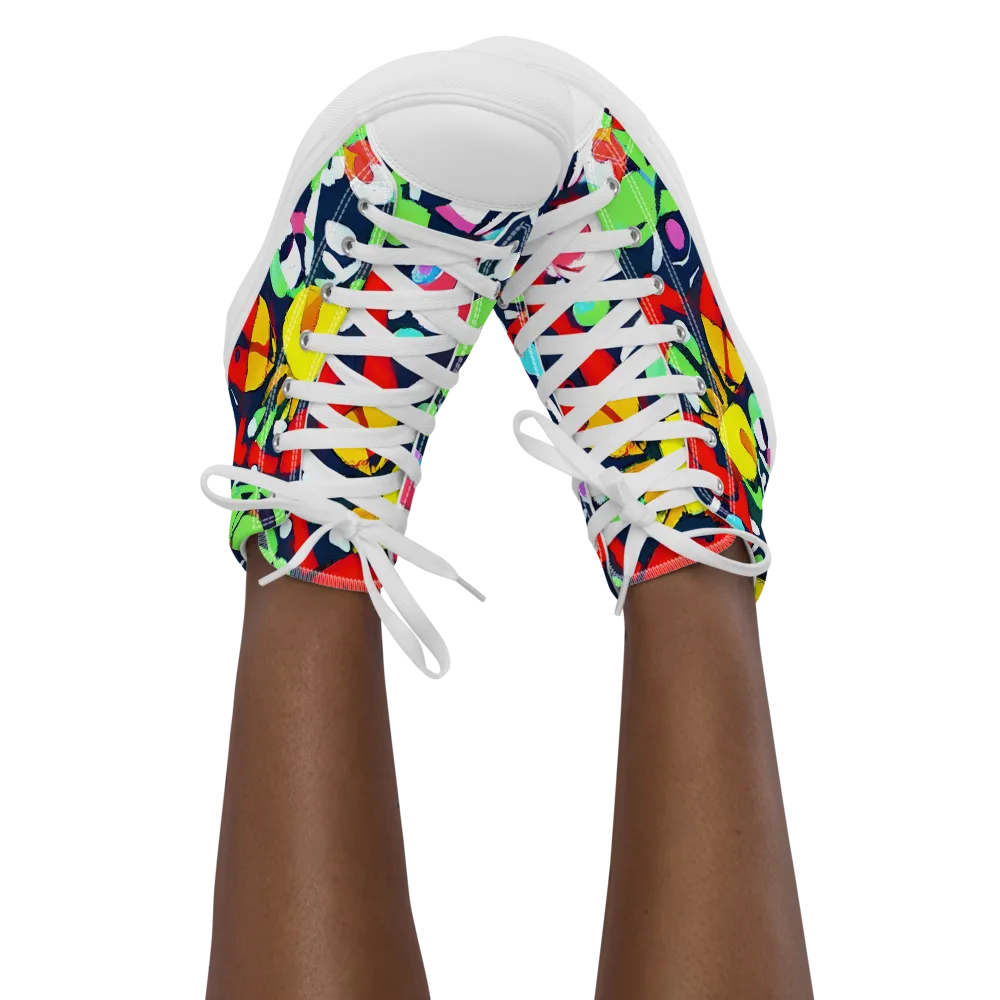 Chagall's Dream on Women's High Top Canvas Shoes — Front