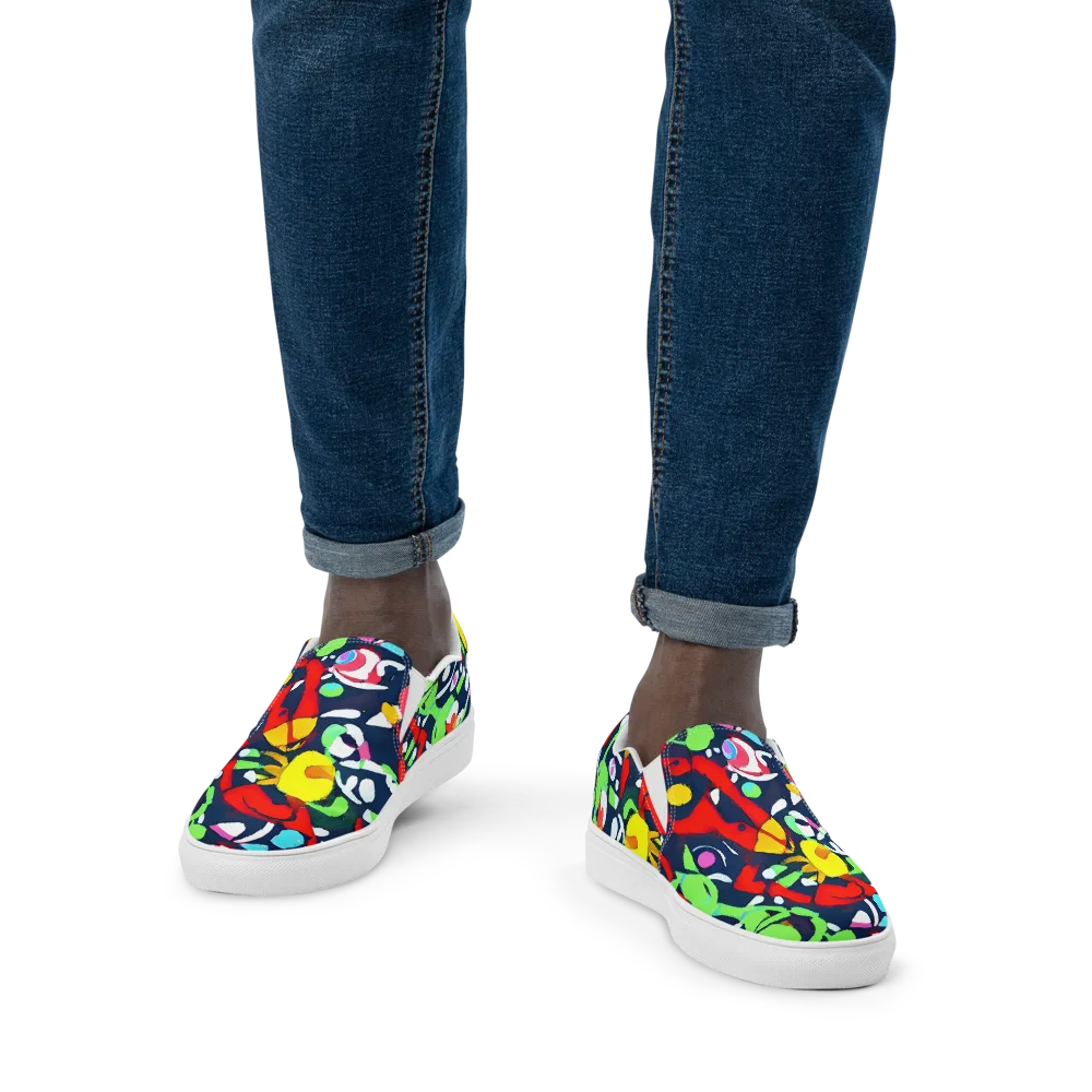 Chagall's Dream on Men's Slip-On Canvas Shoes — Front