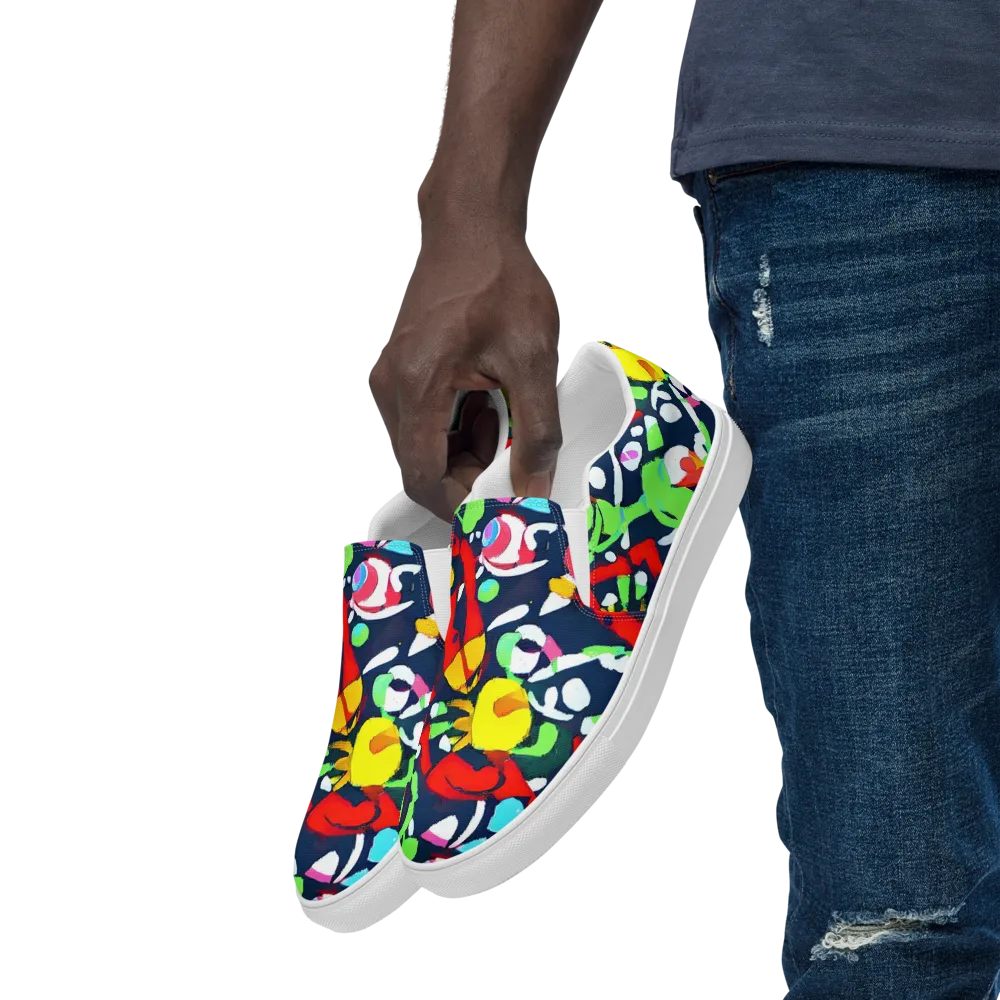 Chagall's Dream on Men's Slip-On Canvas Shoes — Left Front