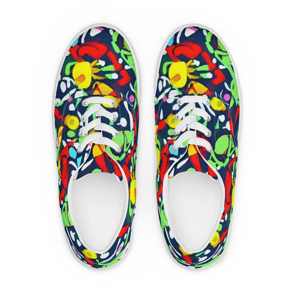 Chagall's Dream on Men's Lace-Up Canvas Shoes — Front