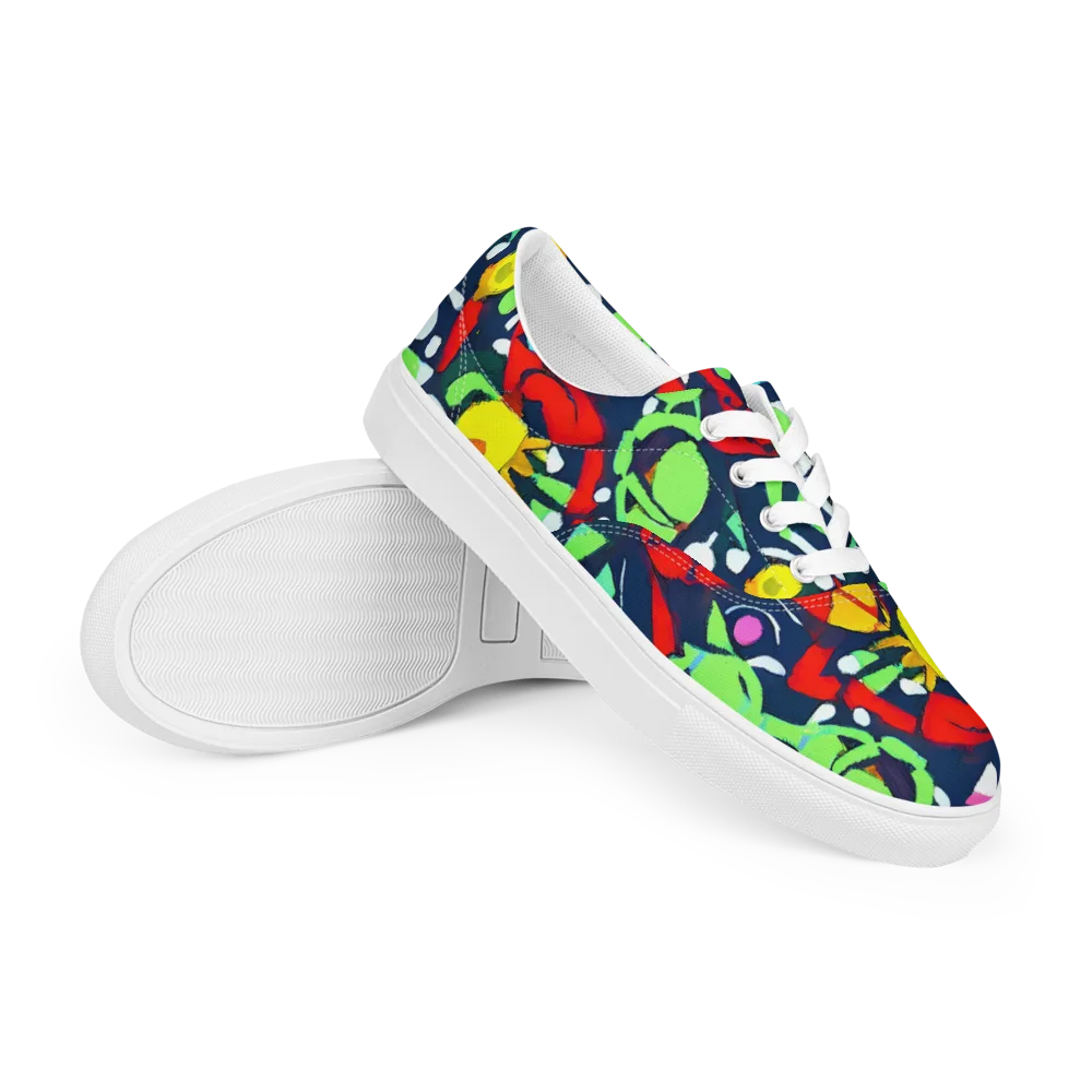 Chagall's Dream on Men's Lace-Up Canvas Shoes — Right Front