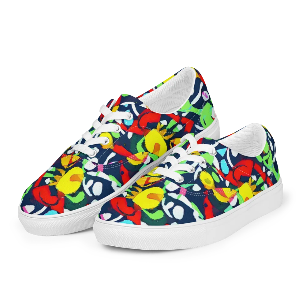Chagall's Dream on Men's Lace-Up Canvas Shoes — Left Front