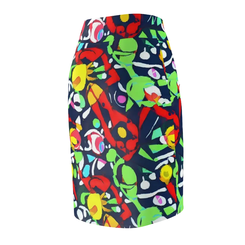 Chagall's Dream on Pencil Skirt — Back Side