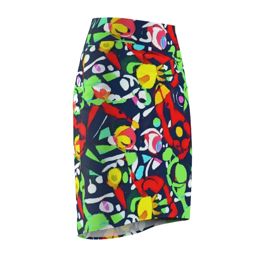 Chagall's Dream on Pencil Skirt — Front Side