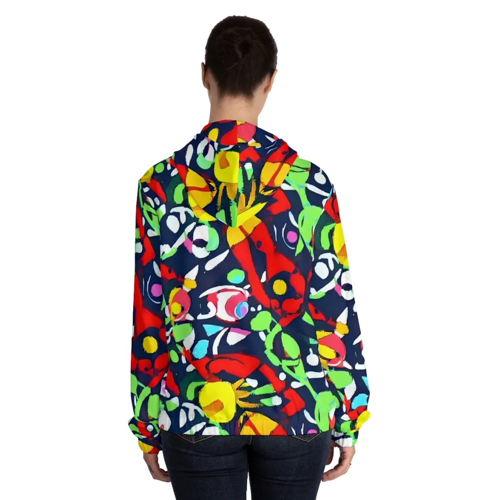 Chagall's Dream on Women's Full-Zip Hoodie — Back On Person