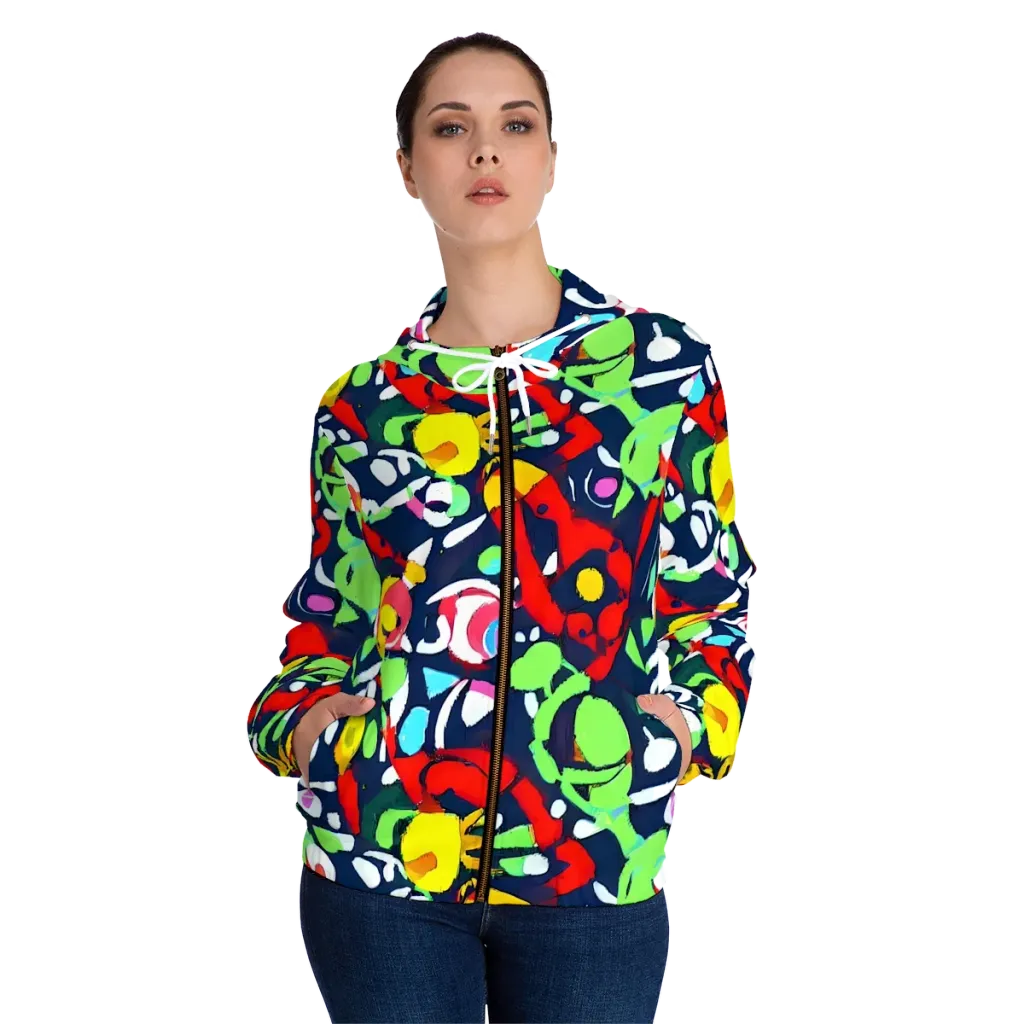 Chagall's Dream on Women's Full-Zip Hoodie — Front On Person