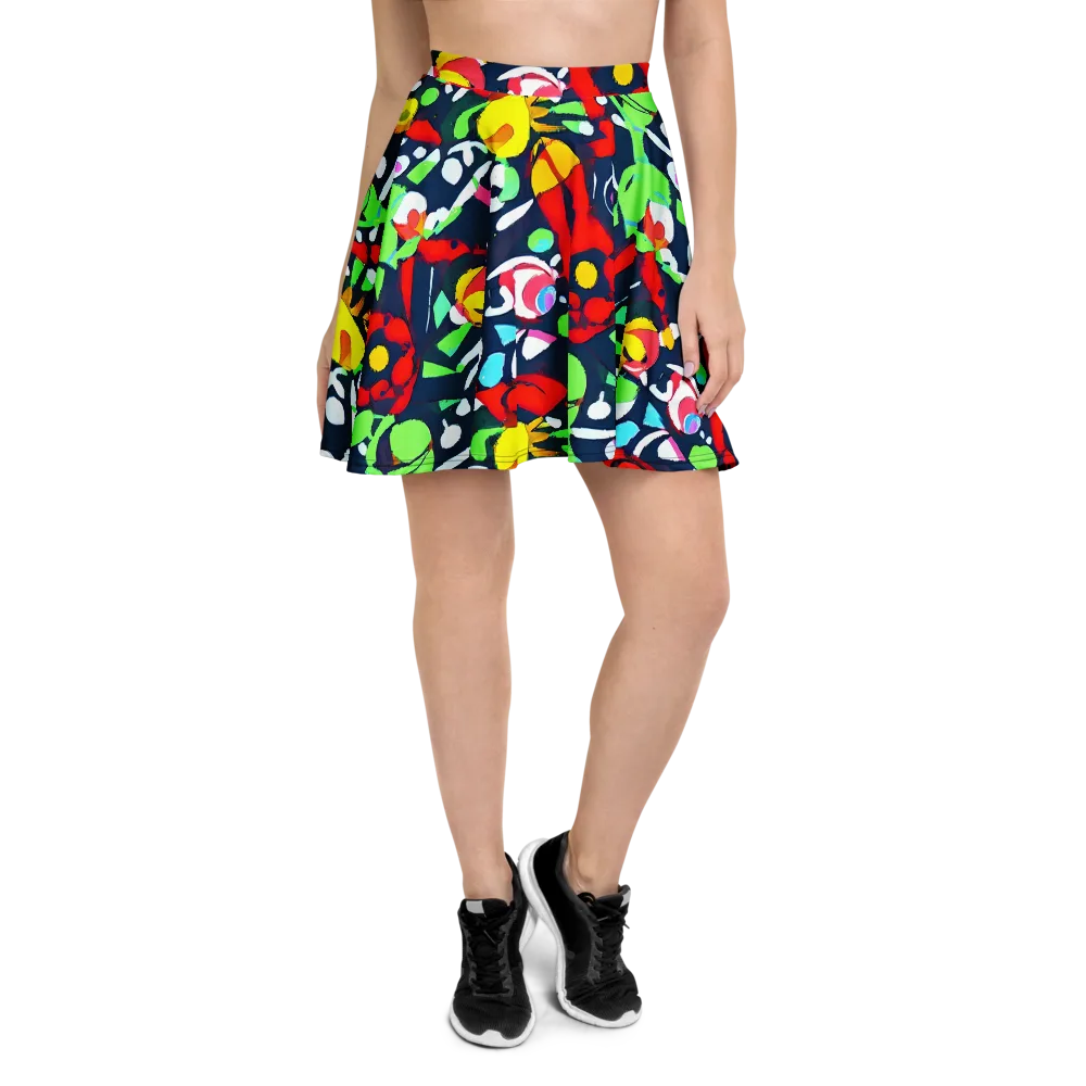 Chagall's Dream on Skater Skirt — Front