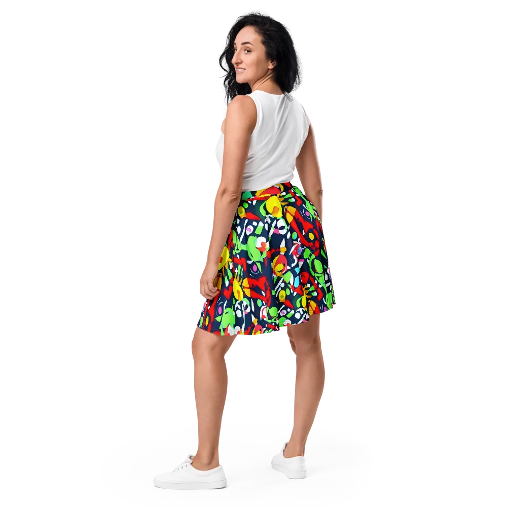 Chagall's Dream on Skater Skirt — Back
