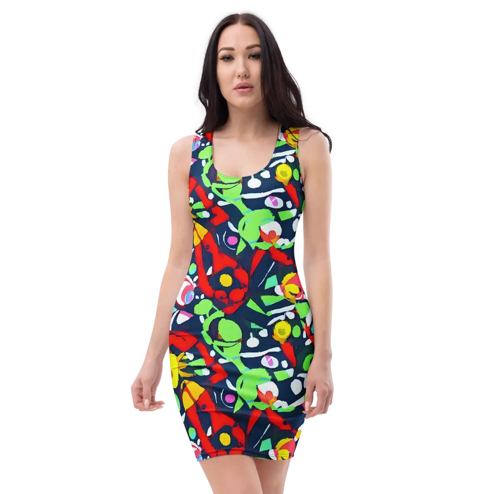 Chagall's Dream on Bodycon Dress — Front