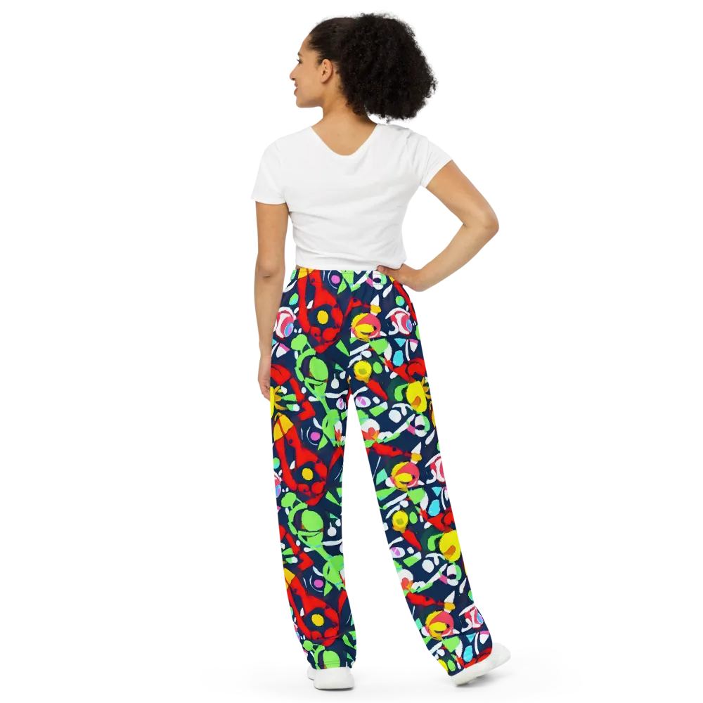 Chagall's Dream on Wide-Leg Pants — Back