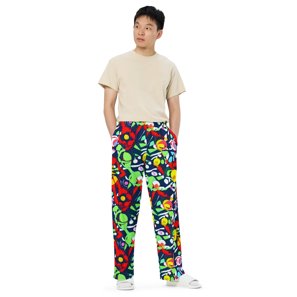 Chagall's Dream on Wide-Leg Pants — Front