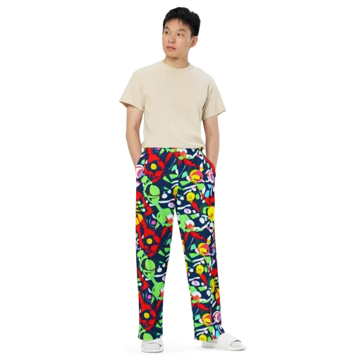 Chagall's Dream on a Wide-Leg Pants