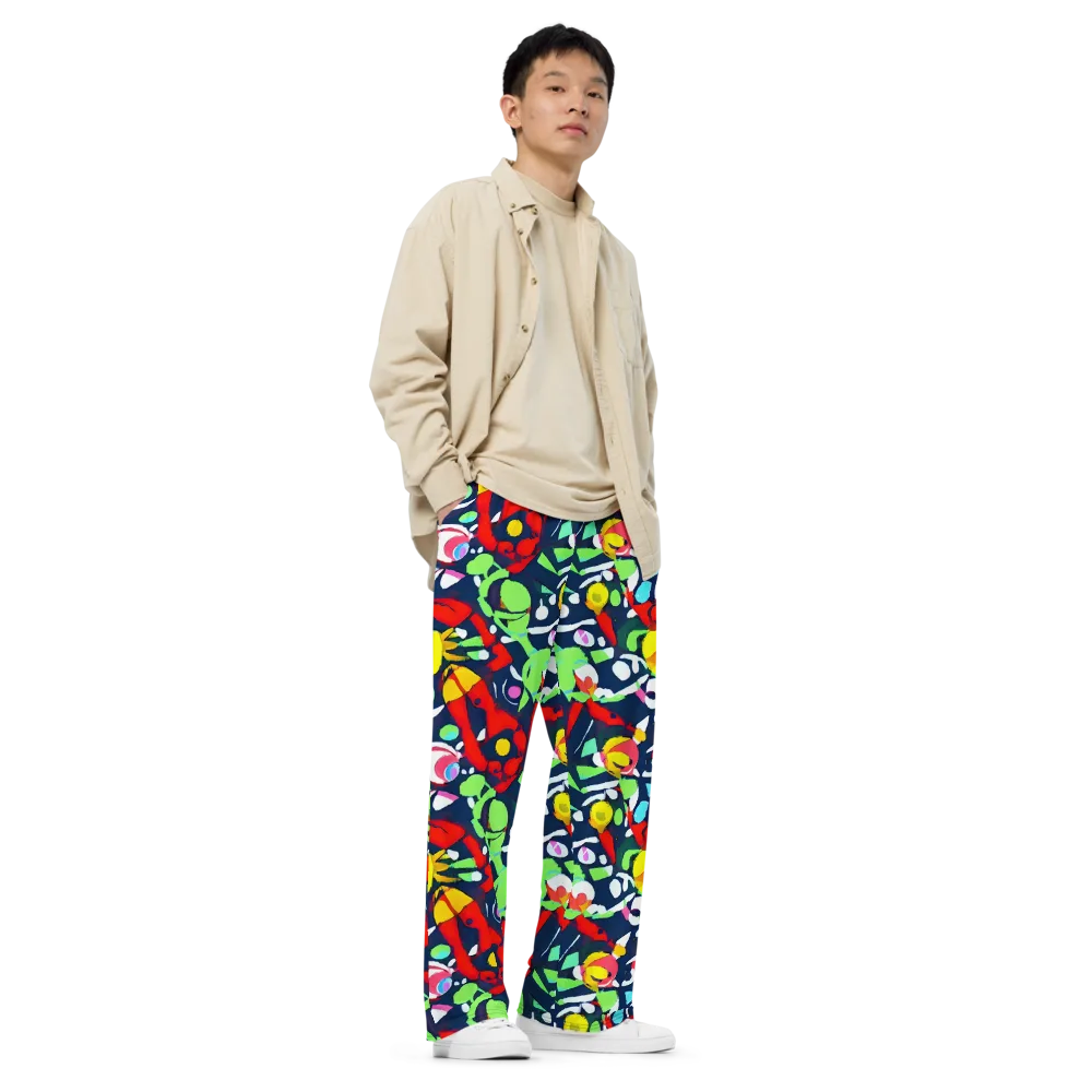 Chagall's Dream on Wide-Leg Pants — Right Front