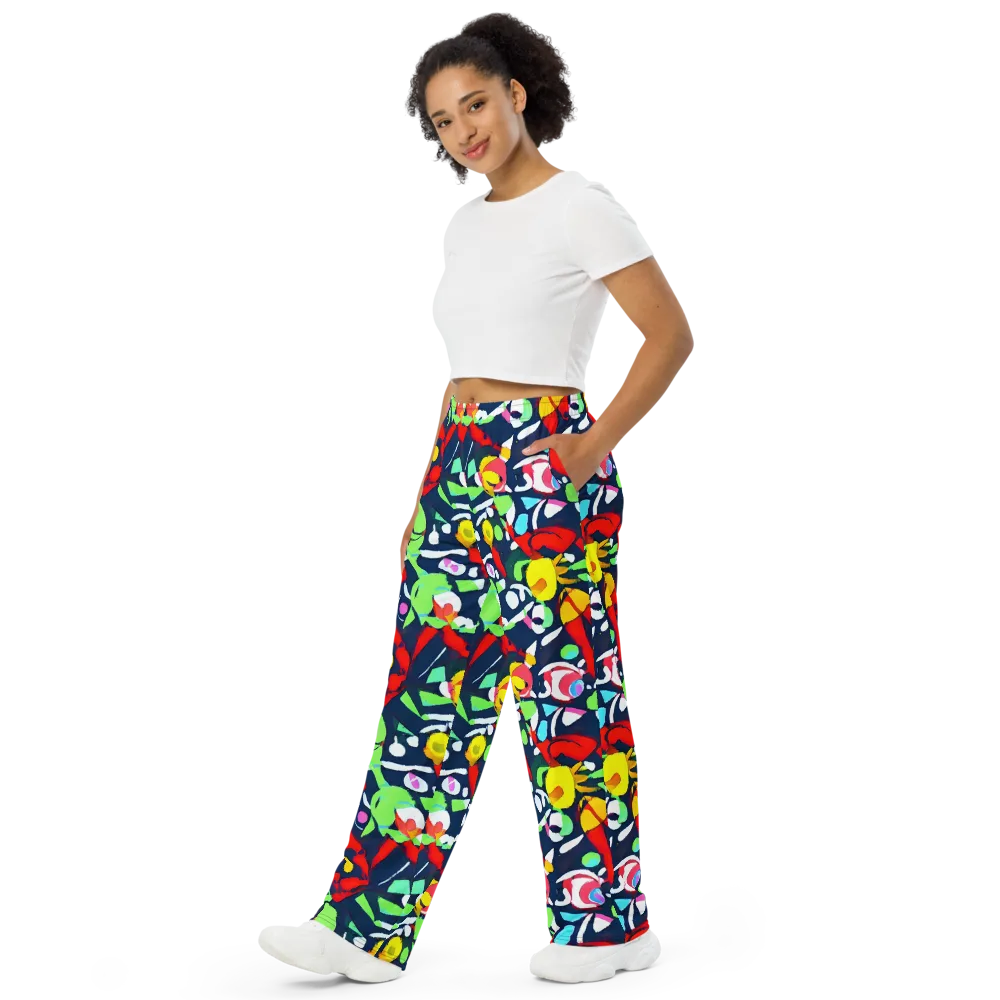 Chagall's Dream on Wide-Leg Pants — Left Front