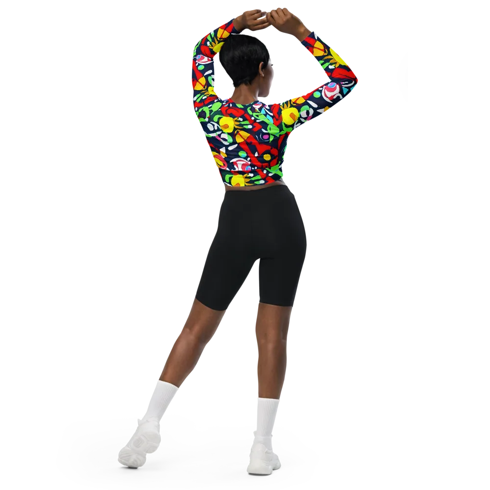 Chagall's Dream on Long Sleeve Crop Top — Back