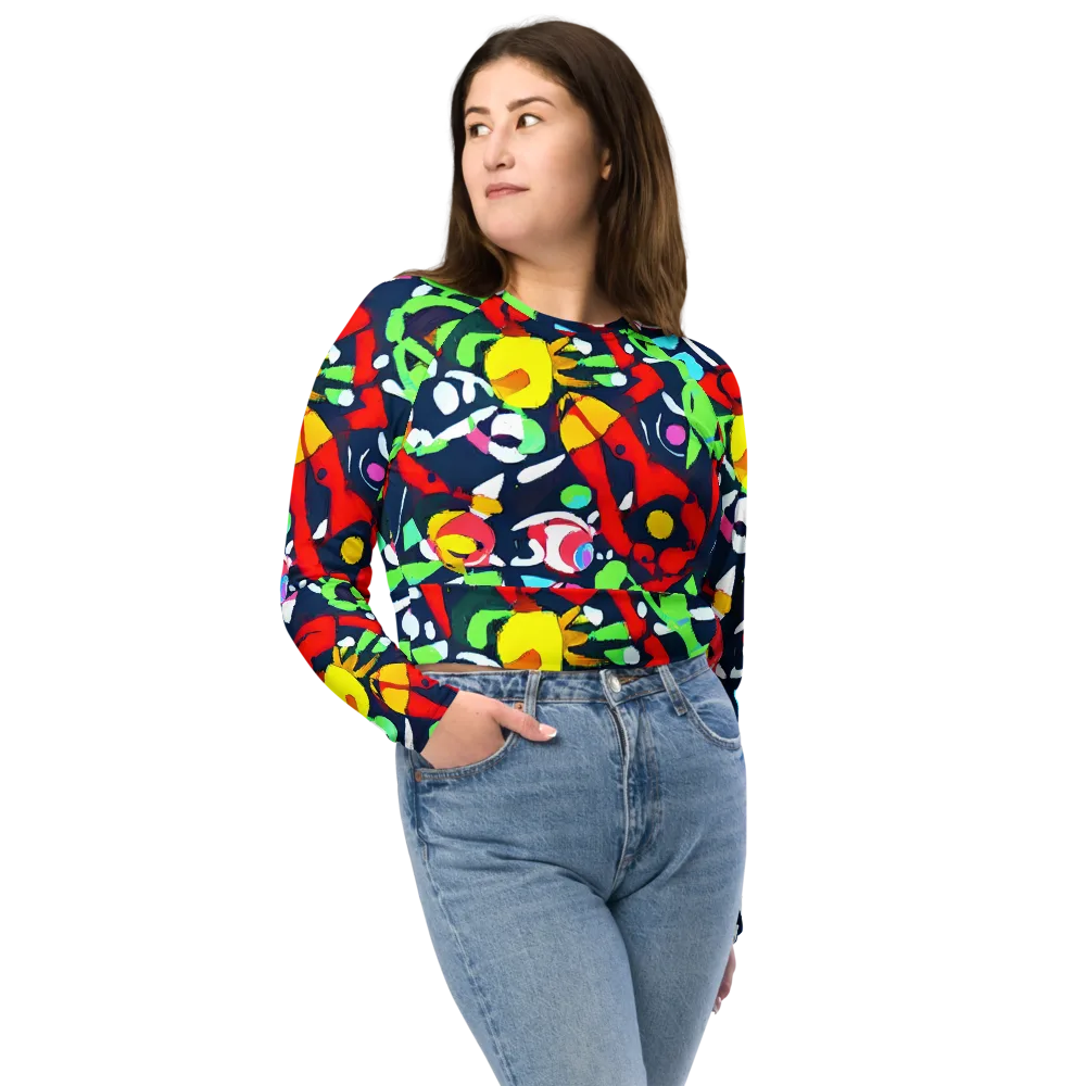 Chagall's Dream on Long Sleeve Crop Top — Front