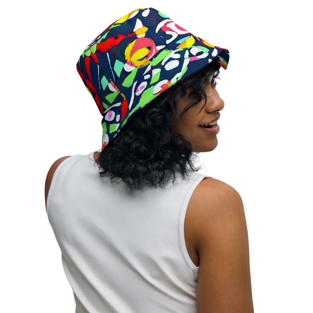 Chagall's Dream on Reversible Bucket Hat — Right Outside
